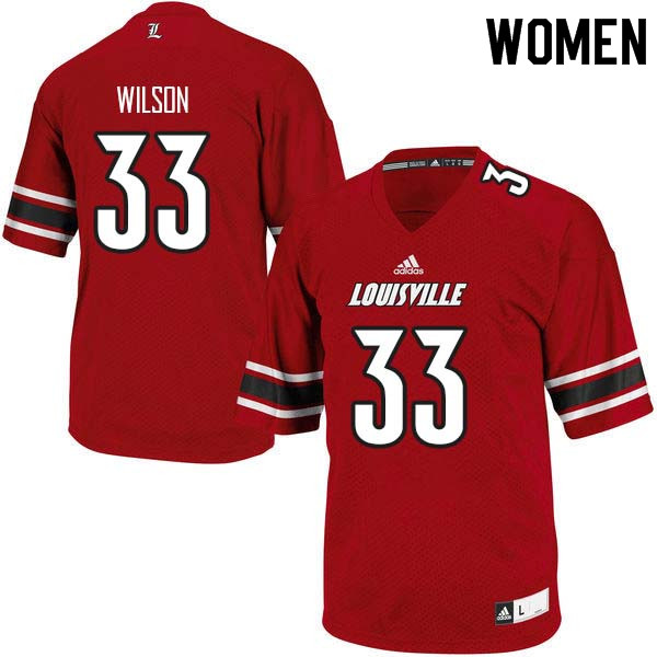 Women Louisville Cardinals #33 Colin Wilson College Football Jerseys Sale-Red
